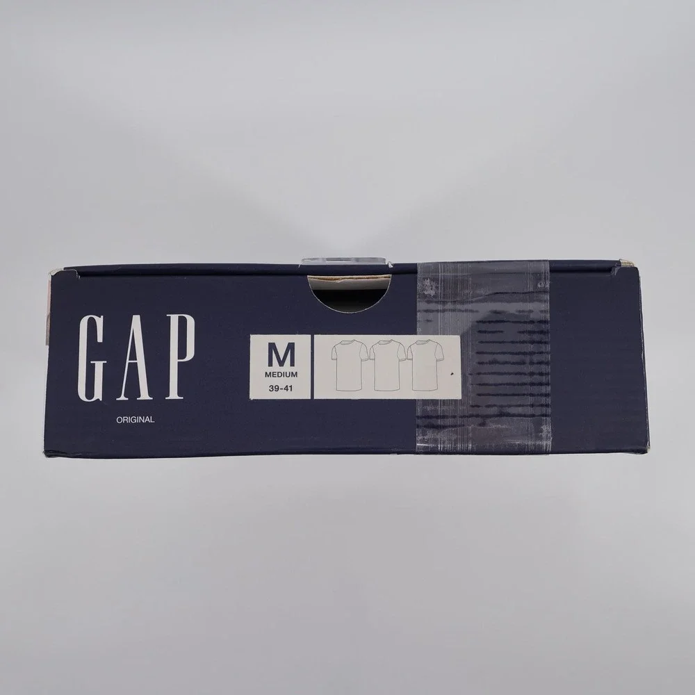 NEW Gap Classic Fit 3-Pack Cotton Crew Shirts White Short Sleeve Mens Medium